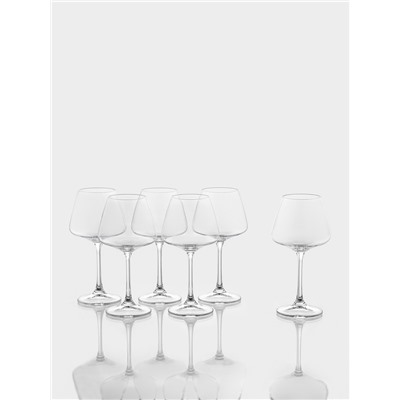 Бокалы для вина Corvus, 350 мл, набор 6 шт., стекло, прозрачные