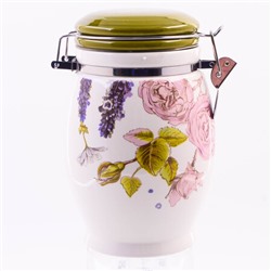 60256 Банка для сыпучих 900мл Розовый сад доломит/металл LR (х24)