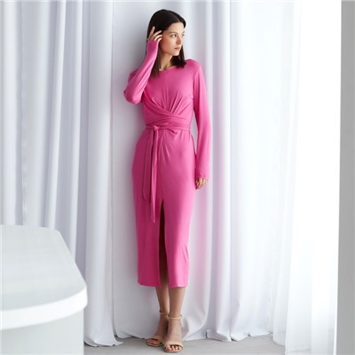 Платье миди женское MINAKU: Green trend, фуксия, размер 42