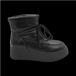 Ботинки на меху D320 черные п/п