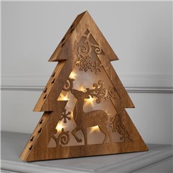 Светодиодная фигура «Ёлка» 30×33×6.5 см, дерево, батарейки АААх2 (не в комплекте), свечение тёплое белое