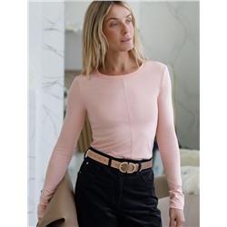 Лонгслив из премиального хлопка с эластаном