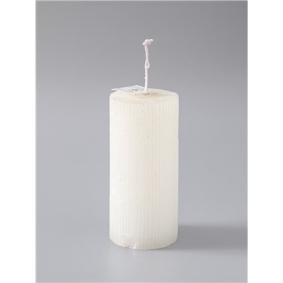 УЦЕНКА Свеча - цилиндр «Рельеф», 7×15 см, перламутровый металлик