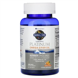 Minami Nutrition, Platinum, рыбий жир Омега-3 со вкусом апельсина, 60 мягких желатиновых капсул