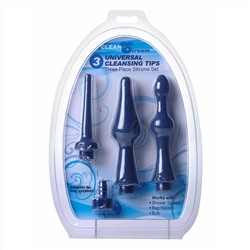 Набор из 3 универсальных насадок для анального душа Universal 3 Piece Silicone Enema Attachment Set