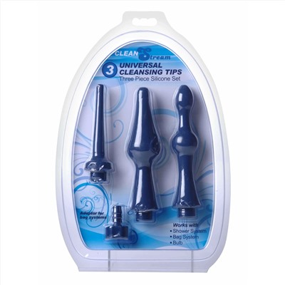 Набор из 3 универсальных насадок для анального душа Universal 3 Piece Silicone Enema Attachment Set