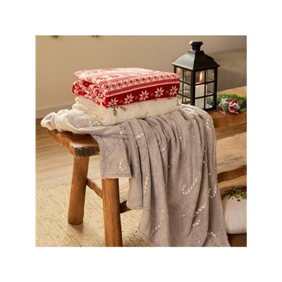 Плед светящийся в темноте «Этель. Candy cane», 180×200 см,100% п/э, корал-флис, 220 г/м²