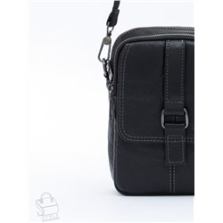 Сумка мужская кожаная 8612S black Fuzhiniao в Новосибирске