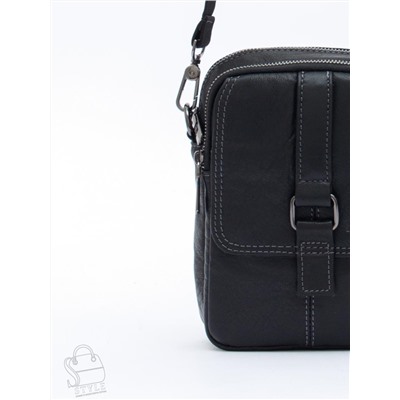 Сумка мужская кожаная 8612S black Fuzhiniao в Новосибирске