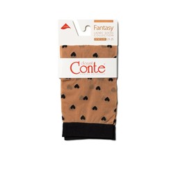 Полиамидные CONTE FANTASY Тонкие носки с рисунком "сердечки"