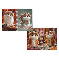 Записная книжка-перевертыш на спирали А6 80л "Котята" С1226-71 АппликА