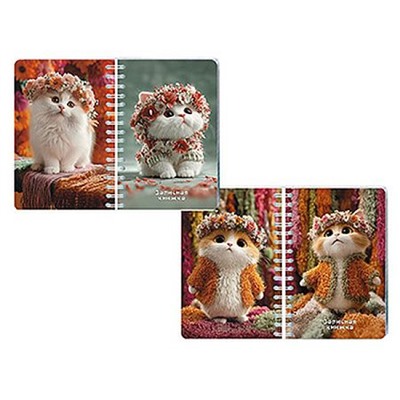 Записная книжка-перевертыш на спирали А6 80л "Котята" С1226-71 АппликА