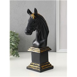 Фигура «Постамент: Бюст лошади», 31.5×10×17 см, чёрный с позолотой