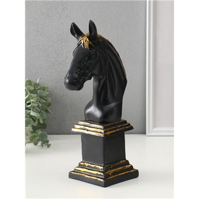 Фигура «Постамент: Бюст лошади», 31.5×10×17 см, чёрный с позолотой