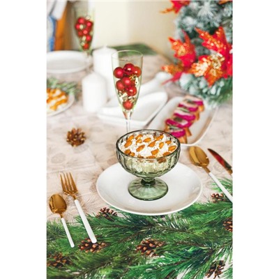 Креманка стеклянная Magistro «Ла-Манш», 350 мл, 12×10.5 см, цвет зелёный