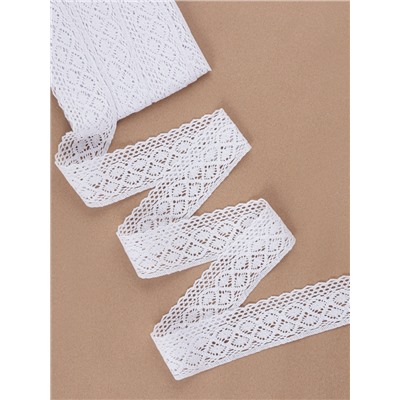 Кружево вязаное, 50 мм, 10±1 м, белое