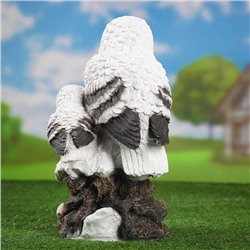Садовая фигура из полистоуна «Совы полярные», 38×20×19 см