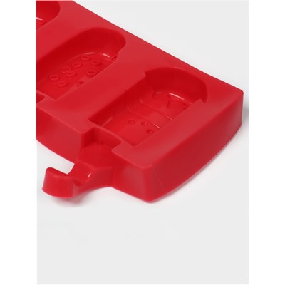 Форма для мороженого «Эскимо со сладостями», силикон, 19.5×17.7 см, 3 ячейки (7×4.2 см), МИКС