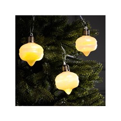 Набор ёлочных шаров «Ретро», 3 шт., 8×7 см, 3 LED, от батареек AG13×9, свечение тёплое белое