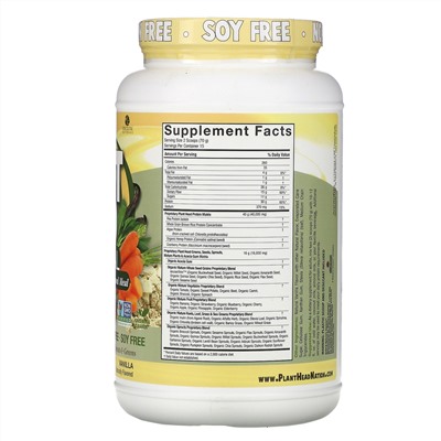 Genceutic Naturals, Plant Head, источник растительного белка, ваниль, 1050 г (2,3 фунта)