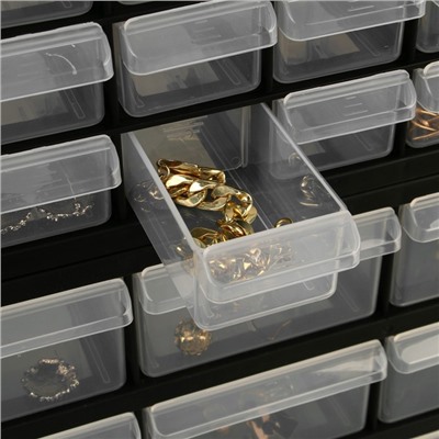 Органайзер универсальный «Ящик» 39 мест, пластик, 38.5×16×47.5 см, чёрный