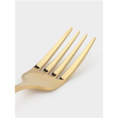 Вилка столовая Magistro Elegance, 21×2.5 см, на подвесе, толщина 2 мм, нержавеющая сталь, золотистая