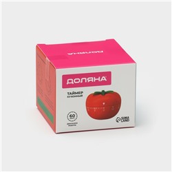 Таймер механический Доляна «Помидор», кухонный, 6.5×6.5 см, красный