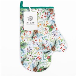 Варежка-прихватка «Этель» Christmas greetings, 20×27 см, саржа, хлопок 100%, ватин 250 г/м²