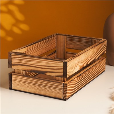 Подарочный ящик, 26×16×10 см, деревянный, цвет обожжённое дерево