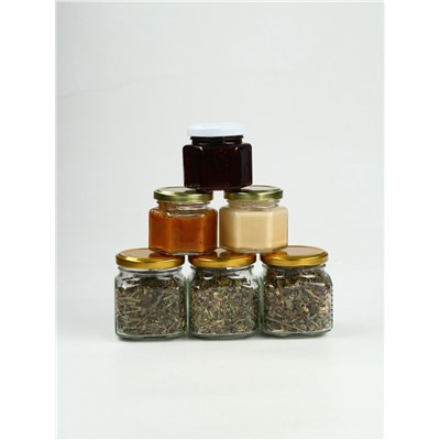 Подарочный набор новогодний «С Новым Годом»: крем-мёд 2 шт.×120 г, варенье 100 мл., чай 3 шт.×25 г