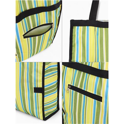 Сумка хозяйственная складная на липучке, 2 колеса, наружный карман, 32×13×52 см, зелёная