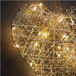 Светодиодная фигура «Сердце» 29×25×6 см, 20 LED, батарейки AAx2 (не в комплекте), свечение теплое белое