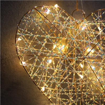 Светодиодная фигура «Сердце» 29×25×6 см, 20 LED, батарейки AAx2 (не в комплекте), свечение теплое белое