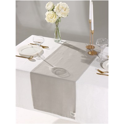 Дорожка на стол Этель Kitchen 40×146 см, светло-серая, 100% хлопок, саржа 250 г/м²