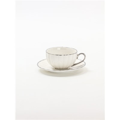 УЦЕНКА Чайный сервиз «Вивьен» 6 чашек 200 мл, 6 блюдец d=15 см, цвет серый