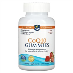 Nordic Naturals, Гелевые конфетки CoQ10, клубника, 100 мг., 60 гелевых конфеток