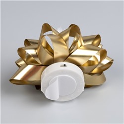 Светодиодная игрушка «Бант-звезда» 10 см, от батареек LR44×3, свечение мульти, золотистая