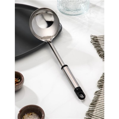 Половник Доляна «Помощник», 140 мл, 32 см, нержавеющая сталь, серебристый