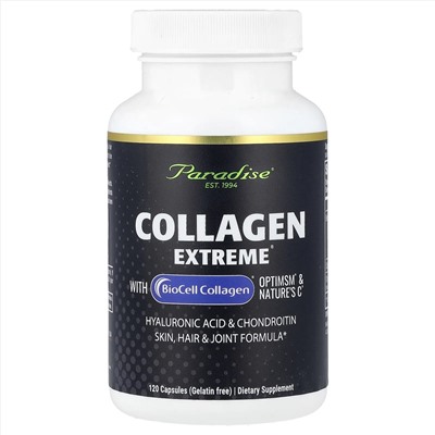Paradise Herbs, Collagen Extreme® с коллагеном BioCell Collagen®, OptiMSM® и Nature's C®, 120 капсул