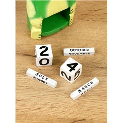 Календарь настольный «Лягушка», 10×6×21 см, дерево, светло-зелёный