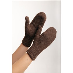 Варежки коричневые из 100% шерсти яка (Универсальный)