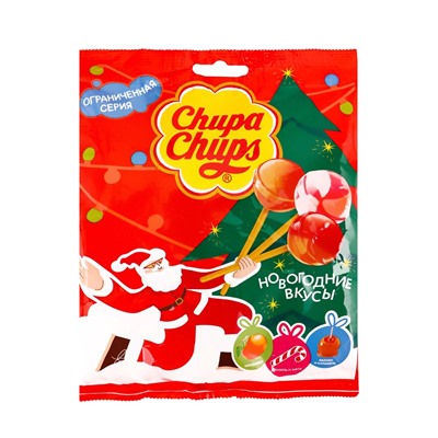 Леденец Chupa-Chups, со вкусом мандарина и ванили, мяты, яблока, карамели, 120 г