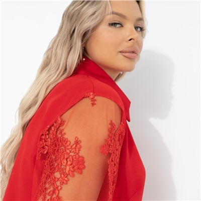 Жакет нарядный, Даю автограф (алый, с поясом)