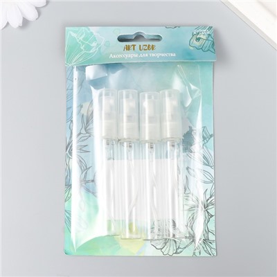 Спрей-флакон с пульверизатором «Прозрачный», 8 мл, набор 4 шт., 1.2×1.2×9 см