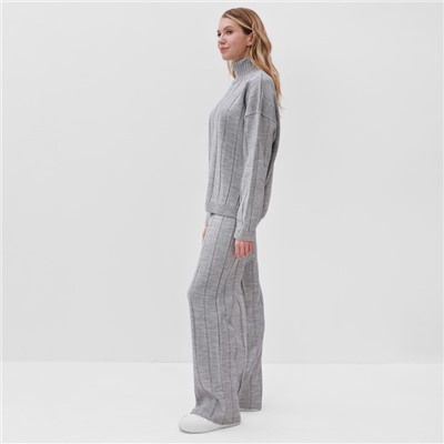 Костюм женский (джемпер, брюки) MINAKU: Knitwear Collection, размер 42-44, светло-серый