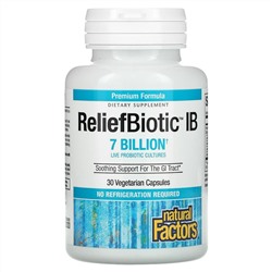Natural Factors, ReliefBiotic IB, 7 Billion, 30 Vegetarian Capsules