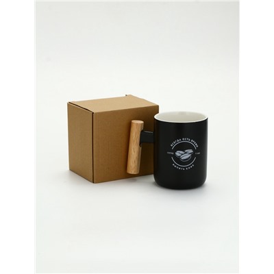 Кружка керамическая «Всегда есть время», 400 мл, деревянная ручка