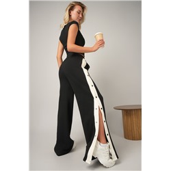 Женские брюки с заклепками из футера Happyfox