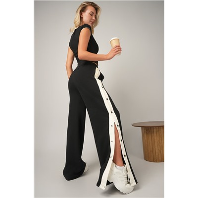 Женские брюки с заклепками из футера Happyfox