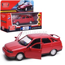 Машина металл ваз-2112 12 см, двери, багаж, вишневый, в коробке